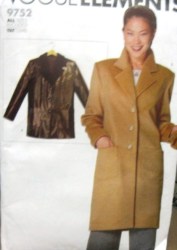 9752 EZ VOGUE LOOSE LINED STRAIGHT COAT LENGTHS PATTERN 6-22
